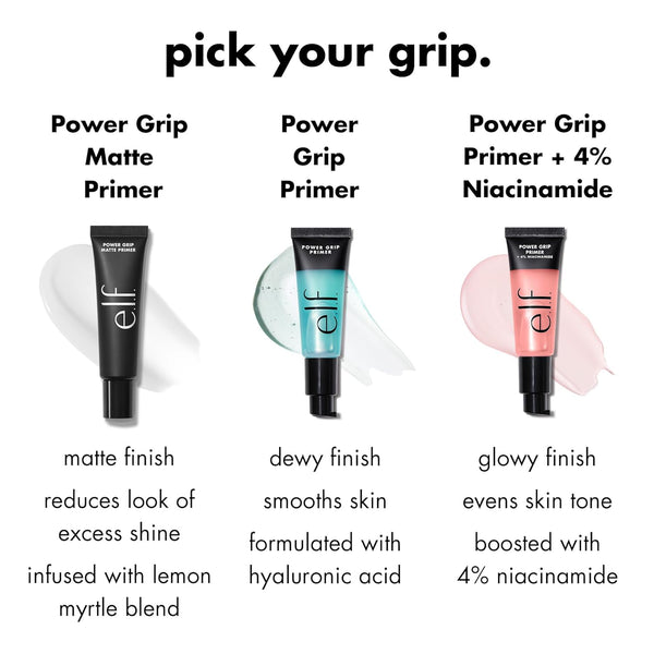 E.L.F. Power Grip Primer + 4% Niacinamide, Gel-Based & Hydrating Face Primer, Evens Skin & Brightens, Grips Makeup, Vegan & Cruelty-Free, 0.8 Fl Oz