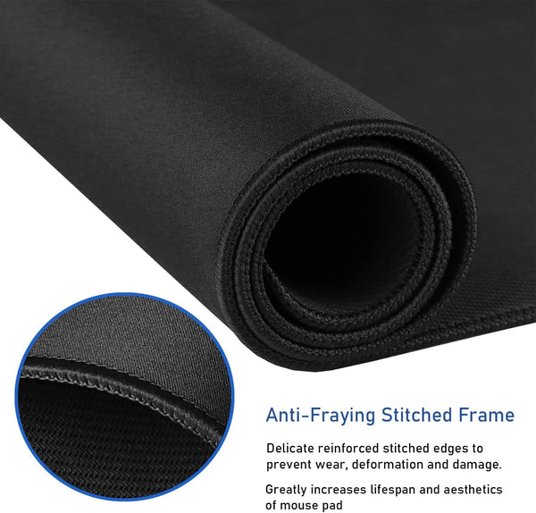 Large Extended Gaming Mouse Pad with Stitched Edges, (31.5X15.7In) Durable Non-Slip Natural Rubber Base, Waterproof Computer Keyboard Pad Mat for