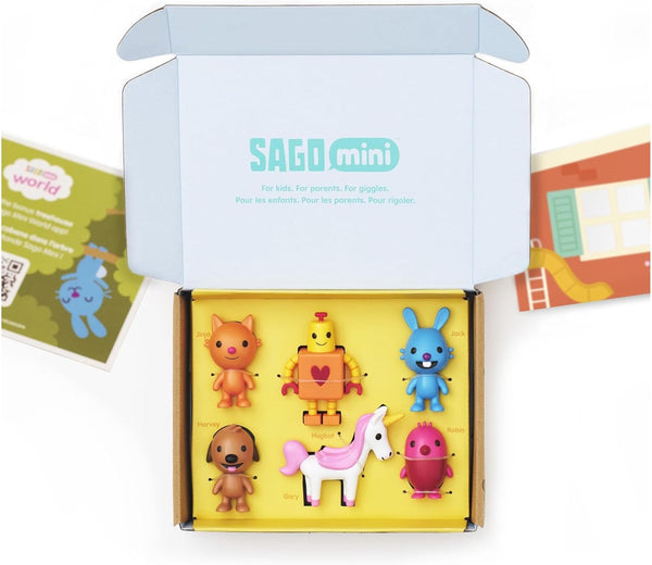 Sago Mini, Figurine Pack with 6 Toy Figures and Folding Playhouse, Kids Toys for Boys & Girls Ages 3 and Up
