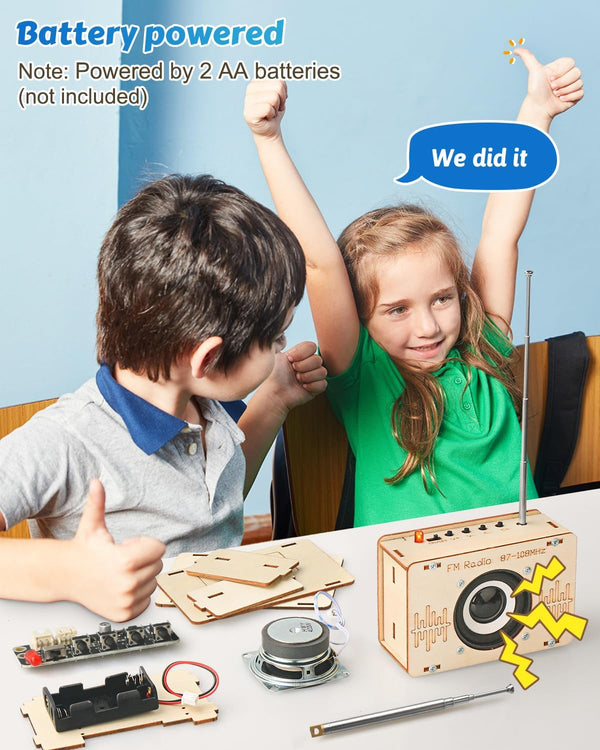 Poraxy Science Kits for Kids Age 8-12 12-14, STEM Kits 8-10, Build Your Own FM Radio Kit, Electronic Circuits DIY Experiment Engineering Building