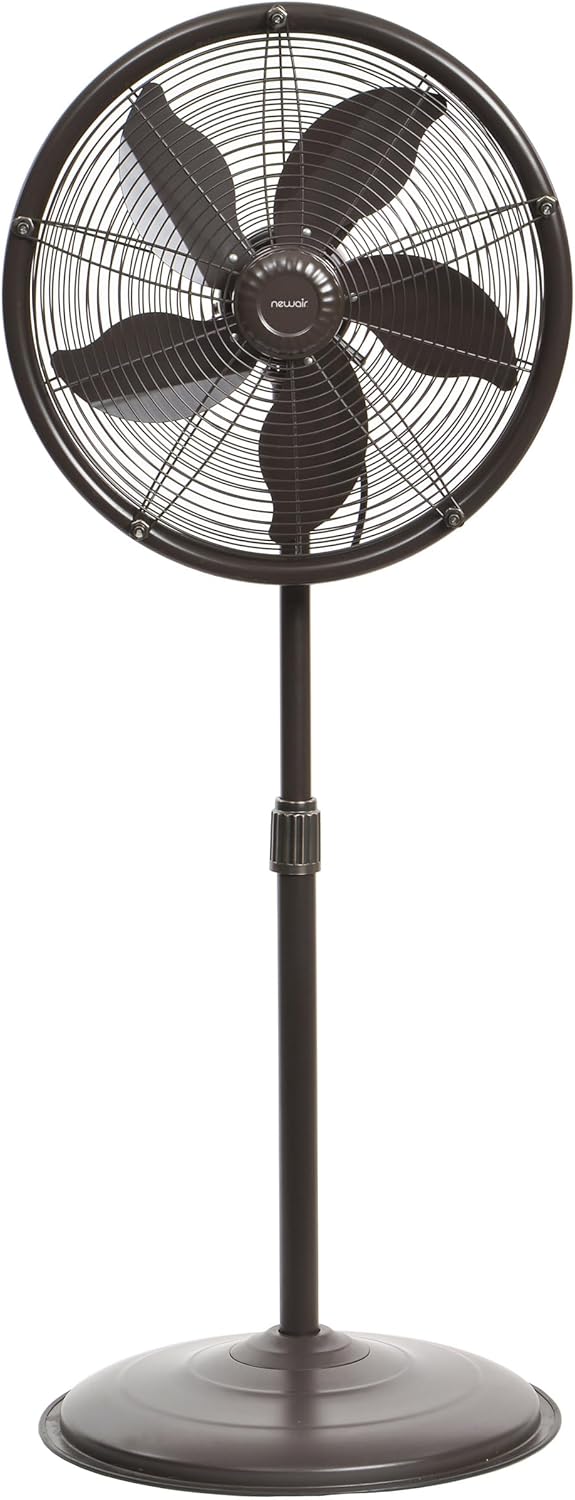 Newair Outdoor Patio Misting Fan | 2-In-1 Outdoor Deck & Mister Fan | 5 Gentle Mist Nozzles | outside Cooling Fan with 600 Square Foot Effective
