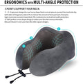 Travel Pillow, Best Memory Foam Neck Pillow Head Support Soft Pillow for Sleeping Rest, Airplane Car & Home Use (Grey)
