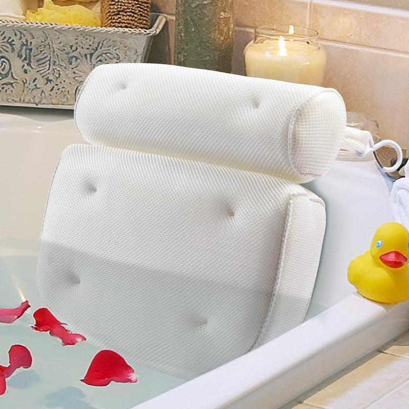 Bath Pillow for Tub, Luxury Bathtub Pillow Back Neck Support Pillow, Relaxing Spa Headrest Cushion for Women Adults Gifts, Must Have Comfort