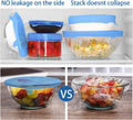 Silicone Stretch Lids,Durable & Eco-Friendly Elastic Lids Blue Lids-12pack