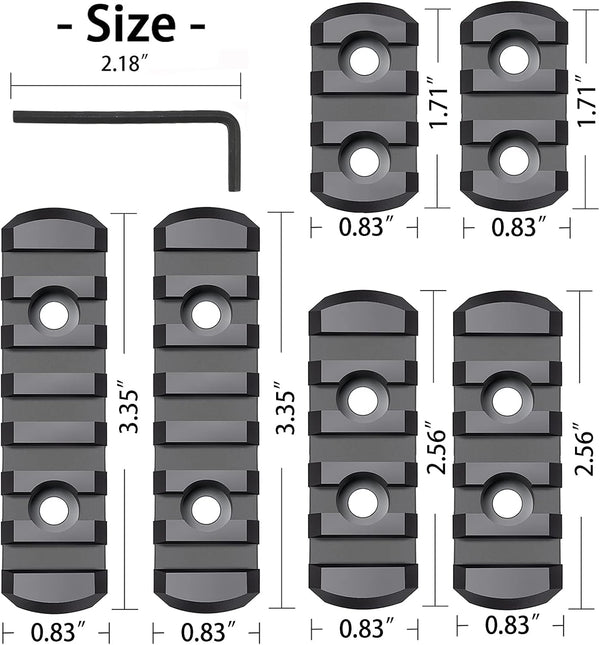 Polymer Picatinny Accessory Rail Single Picatinny Rail, 3 3 5 5 7 7 Slots, with 13 T-Nuts & 13 Screws & 2 Allen Wrench