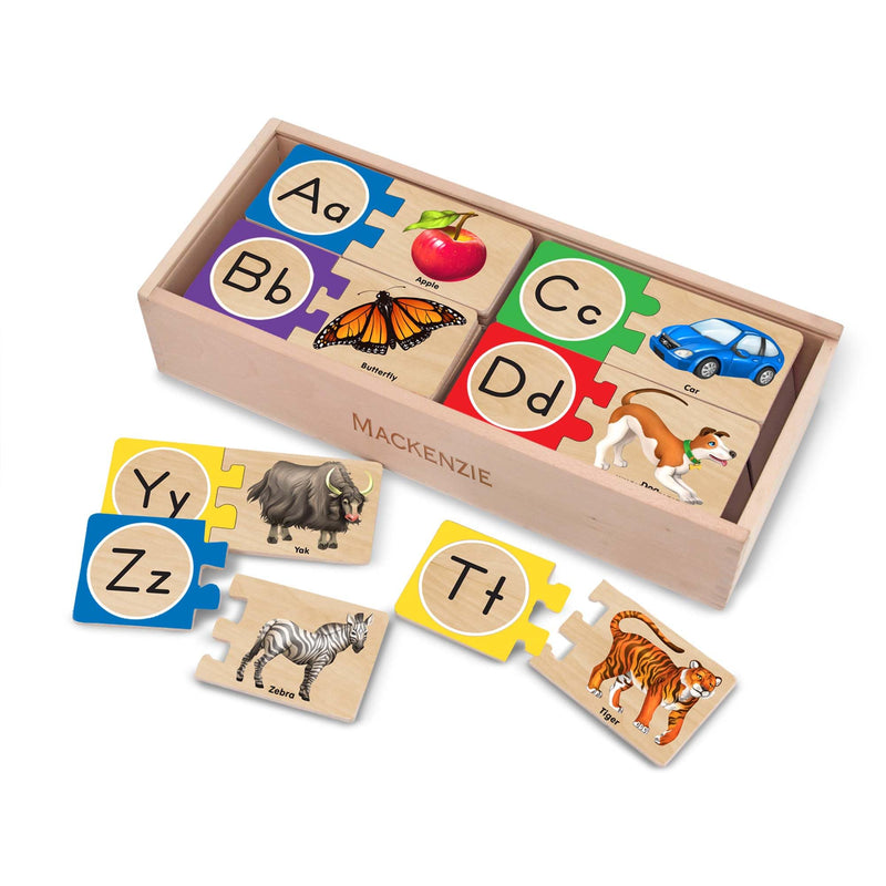 Melissa & Doug Self-Correcting Alphabet Wooden Puzzles with Storage Box (52 Pcs)
