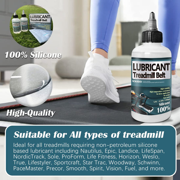 SEKODAY Silicone Treadnmill Belt Lubricants/Lubes | Non Toxic and Odorless | High Performance and High Stability | with Precision Screw Caps for
