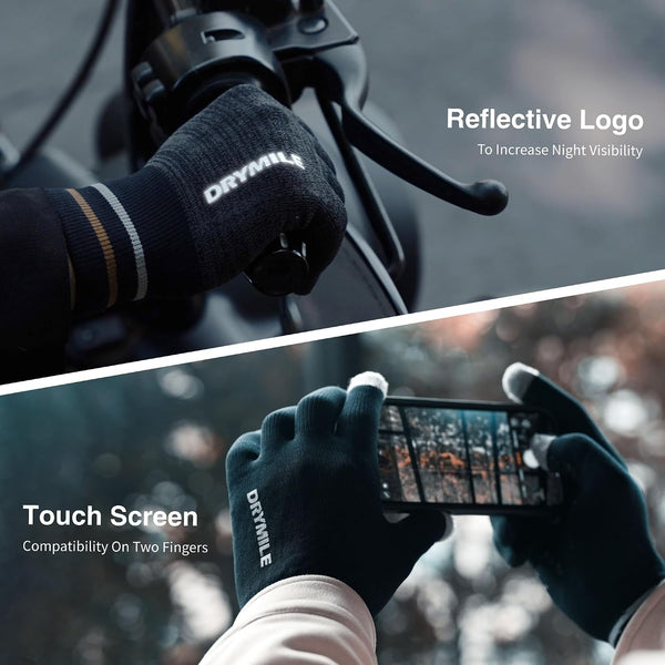 DRYMILE HYLA Waterproof Wool Blend Gloves, Touchscreen, Non-Slip Grip | Waterproof breathable membrane, warm wool blend lining, touchscreen