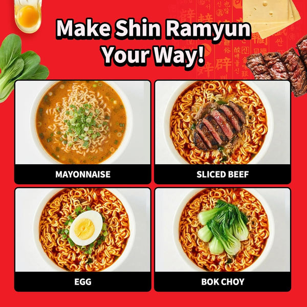 Nongshim Shin Ramyun Cup of Noodles, Spicy Signature Korean Instant Ramyun, Rich Beef Flavored Broth, Quick and Easy, Microwaveable Cup, 2.64 oz