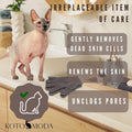 Sphynx Hairless Cats Carbonized Bamboo Bath Exfoliating Gloves Charcoal Bamboo Shower Body Scrub (1 Pair)