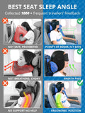 SARISUN Airplane Travel Pillow for Different Heights, Stable Head Support Black Airplane Seats with Headrest