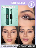 SHEGLAM 2 In 1 Black Volume and Length Waterproof Mascara Long Lasting Dual-Ended Tubing Eye Makeup Waterproof Black