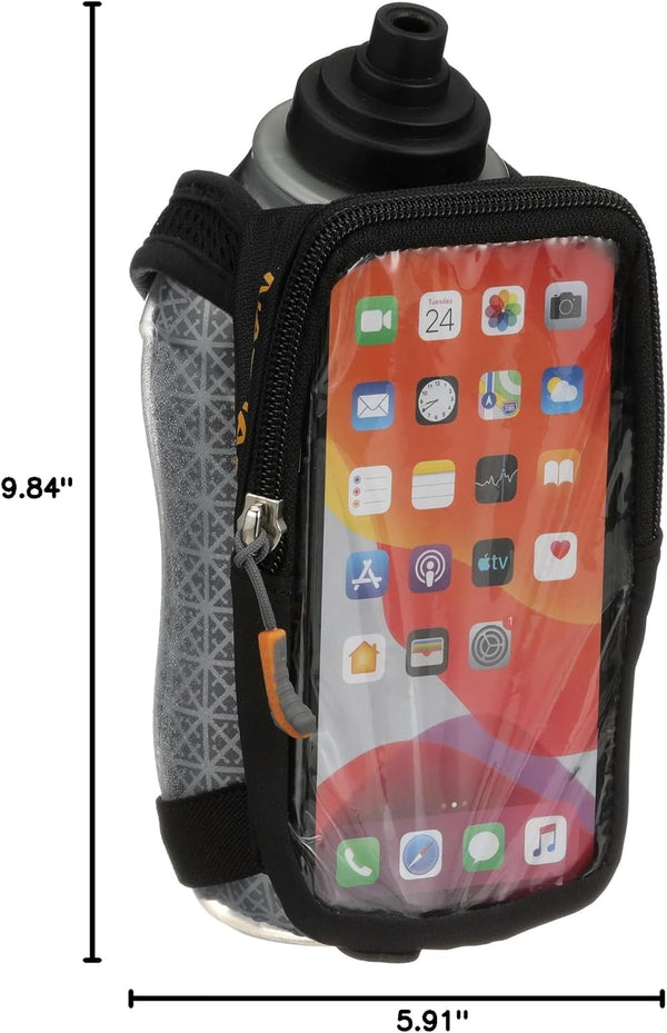 Nathan Speedview Flask, Handheld Water Bottle & Phone Case Holder, Insulated for Running & Walking, 18Oz