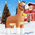DomKom 9FT Clydesdale Horse Inflatables Christmas Spring, Farm Ranch Giant Blow up Animals Cute, Decorations Outdoor Yard Built-in LED Lights Big