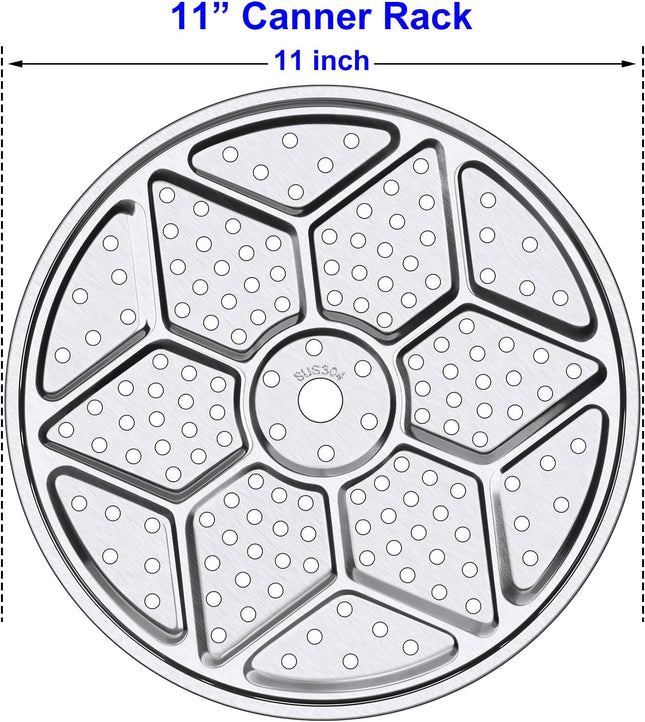 2-Pack 11" Pressure Canner Rack + Cotton Jars Mat, 304 Stainless Steel Cooking Rack, 11 Inch Canning Rack Replacement fo