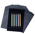 200 Sheets Carbon Paper Black Graphite Paper Transfer Tracing Paper and 5 Pieces Ball Embossing Styluses for DIY Woodworking, Paper, Canvas and