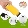 Alotpower 8 oz Glass Juice Bottles with Lids 12Pack | 240ml Square Reusable Drinking Bottles for Juicing, Water, Kombucha Juices, Milk, Beverages