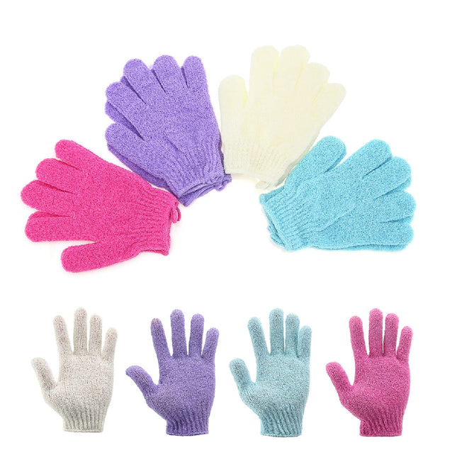 Exfoliating Shower Bath GlovesÃ£ÂÂ4 PairÃ£ÂÂ Double Side Durable Nylon Showe