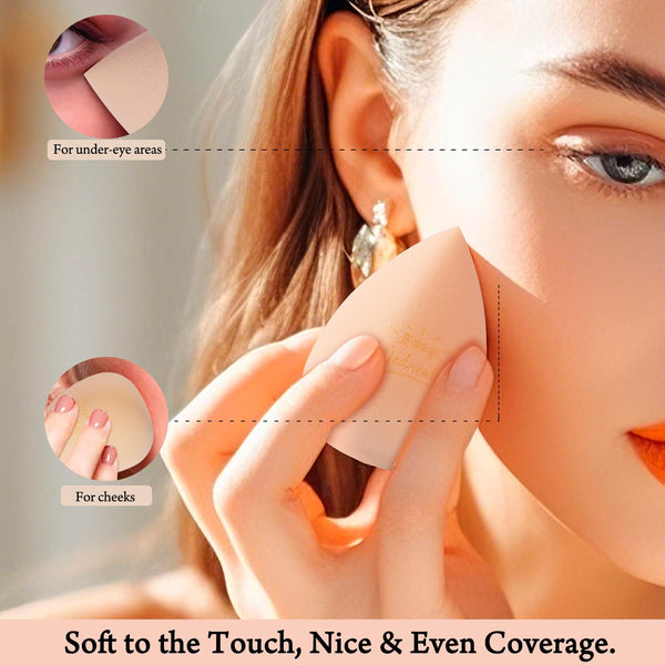 Real Perfection Makeup Sponge Set Blender Sponges, Latex-Free Beauty Makeup Sponges 7 Pcs with 1 Travel Container Case for Blending Foundation