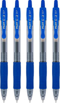 Pilot G2 Premium Gel Roller Pens, Fine Point 0.7 mm, Blue Ink Pens Fine Point, Pack of 5 - Ideal for School, Journaling, and Office Writing