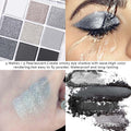 Evpct 9 Colors Black Smokey Grey Gray Silver Glitter Shimmer Eye Shadow Makeup Palette Pigmented Black Matte Metallic Eyeshadow Makeup Palette
