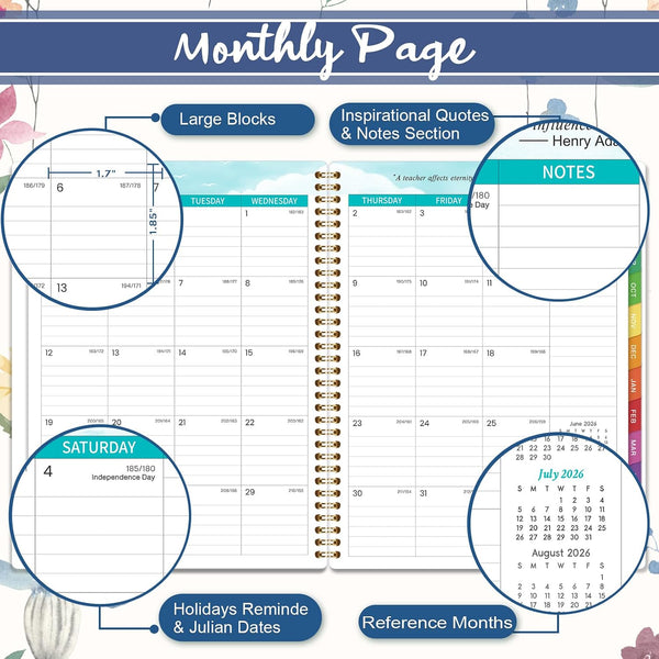 Teacher Planner 2026-2027 - Teacher Lesson Planner 2026-2027, 8.5”x11”, July 2026 - June 2027, Teacher Planner Academic Year, Colorful Monthly