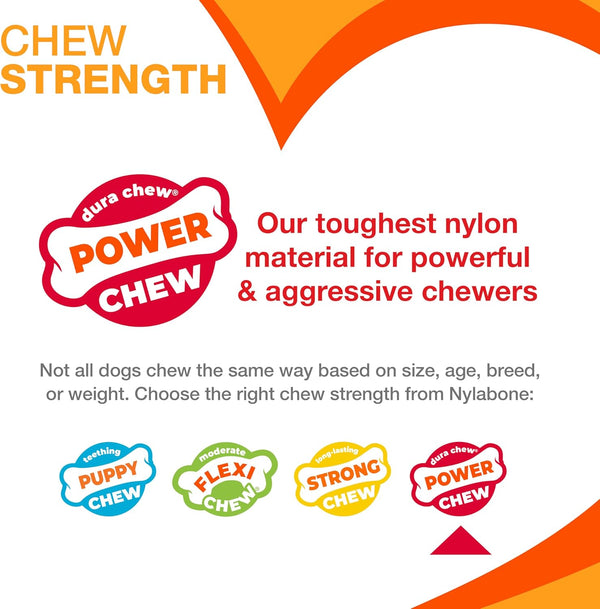 Nylabone Power Chew Textured Ring Dog Chew Toy, Flavor Medley, X-Large | Durable dog toys, long lasting, discourages destructive chewing,