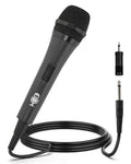 Singing Machine Wired Microphone for Karaoke, (Black) - Unidirectional Dynamic Vocal Microphone - Plug-In Microphone for Karaoke Machine, AMP, &