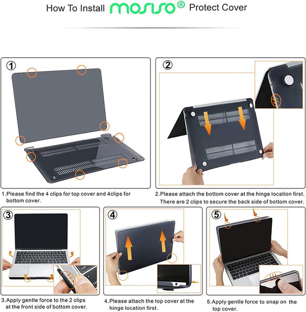 MOSISO Compatible with MacBook Air 13 inch Case M1 Chip 2021-2018 Release A2337 A2179 A1932, Plastic Hard Shell&Keyboard Cover&Screen Film&Storage