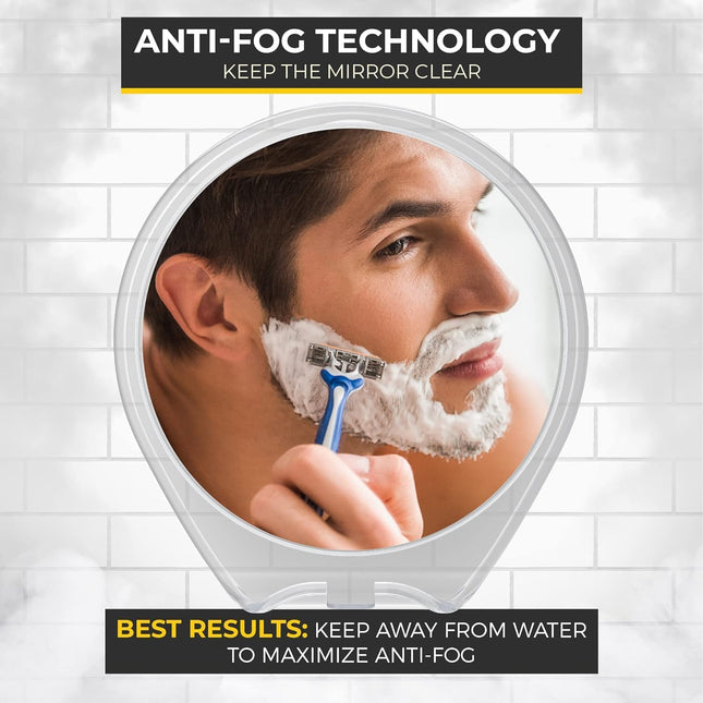 HONEYBULL Shower Mirror Fogless for Shaving - with Suction, Razor Holder for Sho
