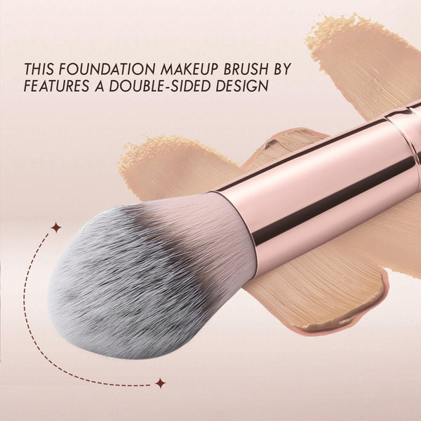 KINGMAS Foundation Makeup Brush, Premium Dual Concealer Bronzer Brushes Brown