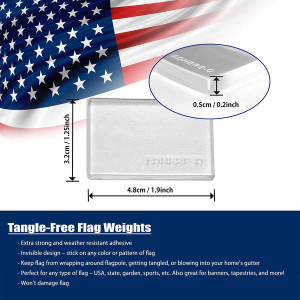 Flag Weights for Bottom of Flag - Adhesive Flag Weights for Large Flags to Keep from Tangling & Blowing - Weather Resistant Adhesive Curtain