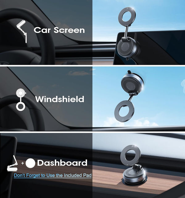 2026 Upgraded Vacuum Magnetic Car Phone Holder 360ÃÂ° Reinforced 96LBS Ultra Suction Cup Phone Mount for Magsafe Cell Phone Holders for Your