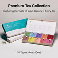 OSULLOC Premium Tea Collection (40 Count, 10 Flavors X 4 Ea), Assorted Tea Bag Sampler, Premium Organic Pure & Blended Self Care Gift Set Box from