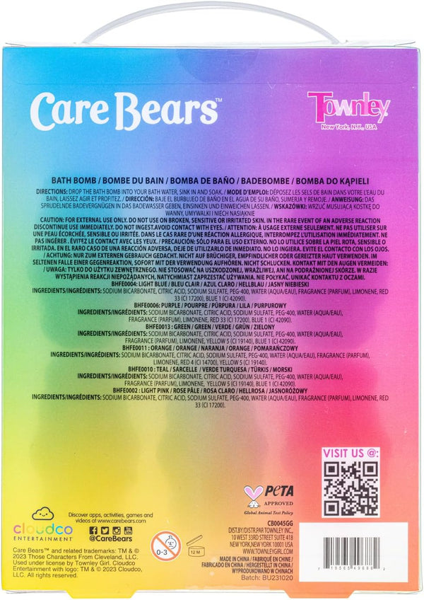 Care Bears Bath Bomb Set, 6-Piece Bubble Gum Scented, Ages 3+