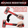 YIYITOOLS Dead Blow Hammer Set, 3 Piece/16oz(1LB),27oz(1.5LB),45oz(3LB),Red and Black, Shockproof Design, No Rebound Mallet Unibody Molded