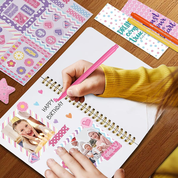 DIY Journal Kit for Girls - DIY Journal Set for Tween & Teen Girls, Stationery Set, Scrapbook & Diary Supplies Set, Journaling Art Crafts Kit,