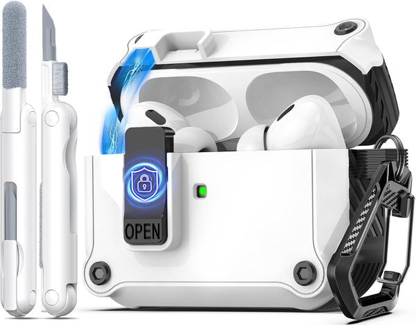 R-Fun Compatible with Airpods Pro 2Nd Generation 2023(Usb-C),2022(Lightning Cable),1St Gen 2019 Charging Case, Full Drop Protection Auto Pop-Up