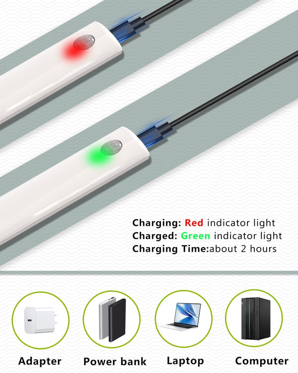 Akay&Tina Under Cabinet Lights, 2 Colors Closet Lights Motion Sensored Under Cabinet Lighting, Rechargeable Battery Operated Cupboard Light for