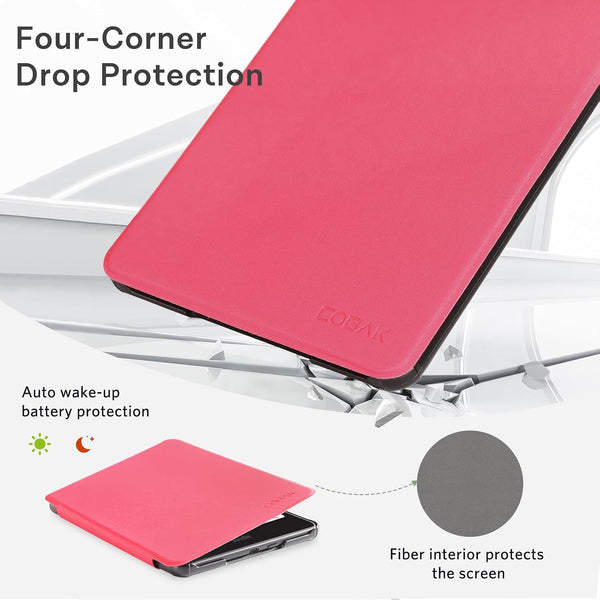 CoBak Case with Fold-Back Magnetic Cover for 7" Kindle Paperwhite 12th Gen 2024 and Kindle Colorsoft - for PopSockets Grip, Compatible with iPhone