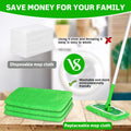 Reusable Microfiber Mop Pads Compatible with Swiffer Sweeper, 3 Pack Dry Sweeping Cloths & Wet Mopping Cloths, Washable Pads for Hardwood Floor