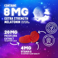 Sleep Gummy 8Mg Melatonin - Extra Strength Sleep Support with 20Mg Passiflora, Natural Sleeping Gummies for Adults, Vegan & Non-Gmo, Melatonin