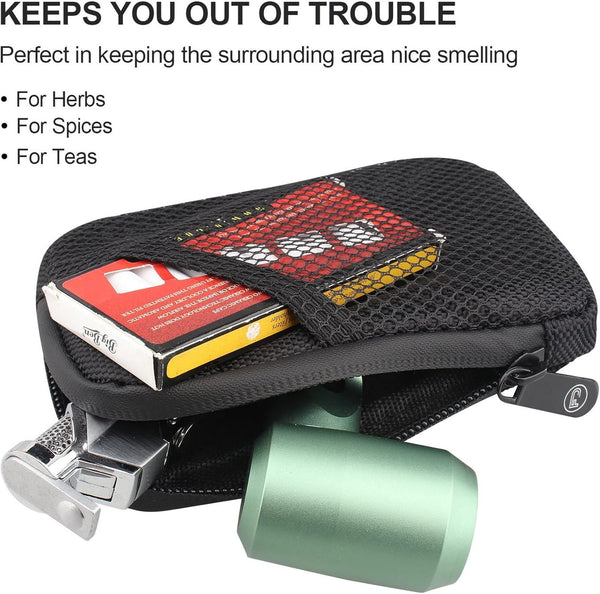 FIREDOG Smell Proof Pouch Bags for Travel Storage Black