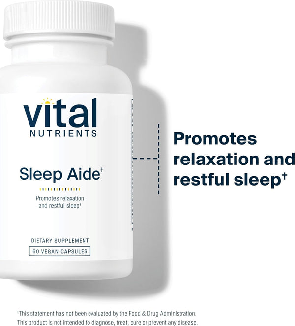 Vital Nutrients | Vegan Sleep Supplement | Promotes Relaxation and Restful Sleep | Natural for Adults | Soothing Lavender Scent | Gluten, Dairy,