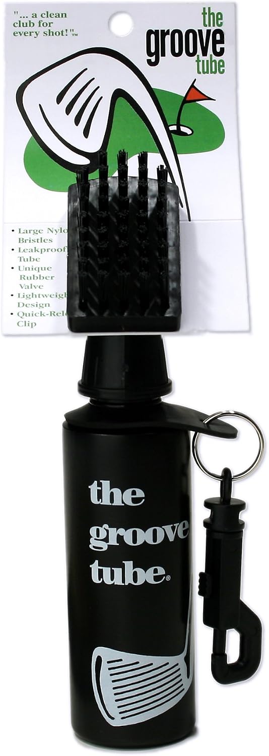 ProActive Sports Groove Tube Golf Club Cleaner Squeeze Bottle Brush , black, 7 1/2 inches tall