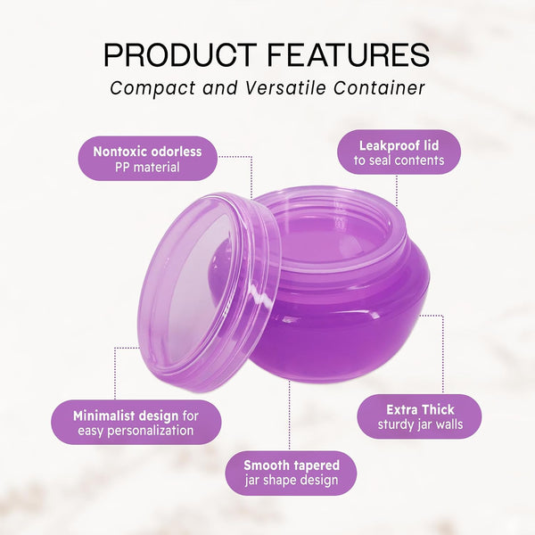Beauticom 10G/10ML Frosted Container Jars with Inner Liner for Scrubs, Oils, Salves, Creams, Lotions, Makeup Cosmetics, Nail Accessories, Beauty