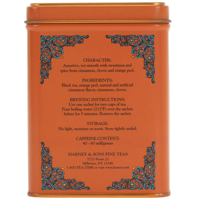 Harney & Sons Caffeinated Hot Cinnamon Sunset Black Tea with Orange and Cloves T