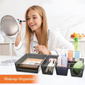SpaceHacks 25 PCS Plastic Drawer Organizer Set, 4-Size Versatile Organizer Tool Trays & storage Bins for Makeup, Jewelry, and Gadgets in Bathroom,