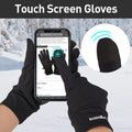 Arcweg Running Gloves Winter Thermal Anti-Slip Touchscreen Gloves Fleece Lining Gloves Men Women for Walking Cycling Driving Black Small-Medium