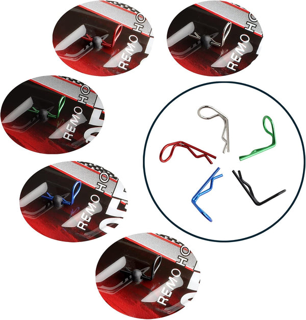 50 Pieces 90-Degree Angle Body Clips Bent Springy Pins & RC Car Clip Pin Steel Wires for 1/8 1/10 1/12 Scale RC Model Cars Universal Vehicle Clips